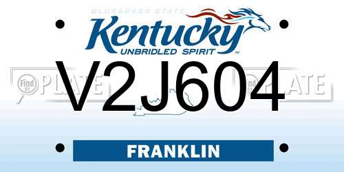 V2J604 Kentucky License Plate