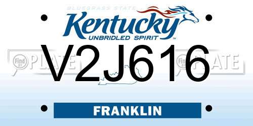 V2J616 Kentucky License Plate