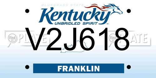 V2J618 Kentucky License Plate