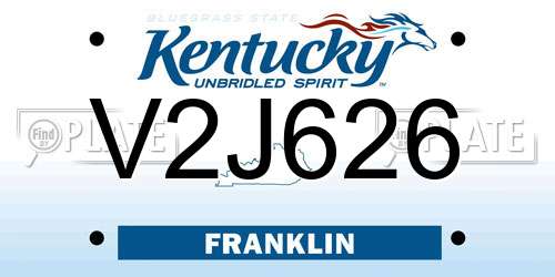 V2J626 Kentucky License Plate