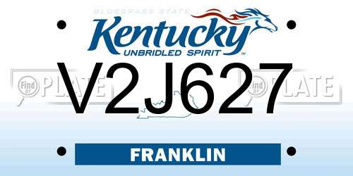 V2J627 Kentucky License Plate