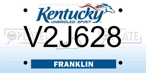 V2J628 Kentucky License Plate