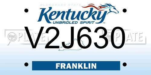 V2J630 Kentucky License Plate
