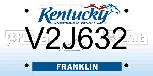V2J632 Kentucky License Plate