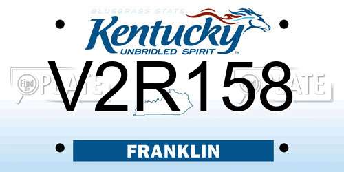V2R158 Kentucky License Plate