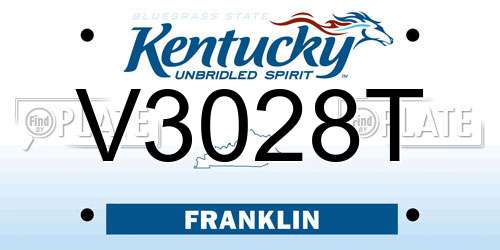 V3028T Kentucky License Plate