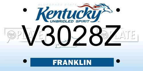 V3028Z Kentucky License Plate