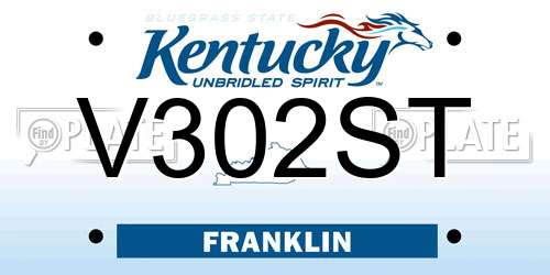 V302ST Kentucky License Plate