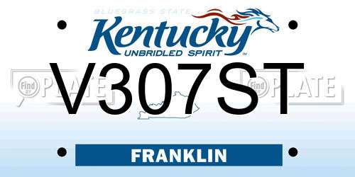 V307ST Kentucky License Plate