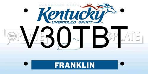 V30TBT Kentucky License Plate