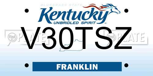 V30TSZ Kentucky License Plate
