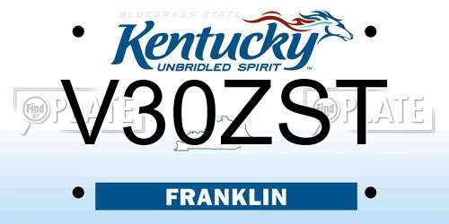 V30ZST Kentucky License Plate