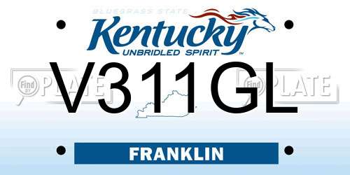 V311GL Kentucky License Plate