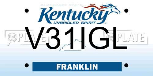 V31IGL Kentucky License Plate