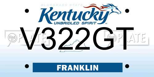 V322GT Kentucky License Plate
