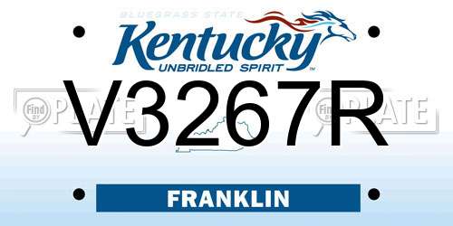 V3267R Kentucky License Plate