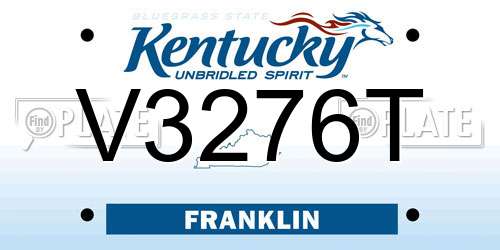 V3276T Kentucky License Plate
