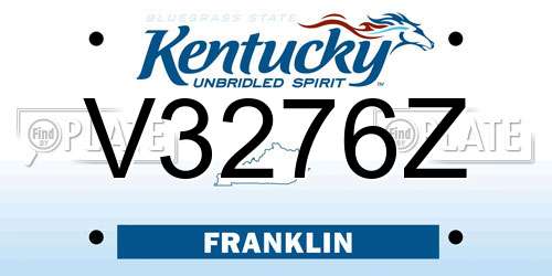 V3276Z Kentucky License Plate