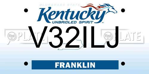 V32ILJ Kentucky License Plate