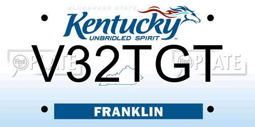 V32TGT Kentucky License Plate