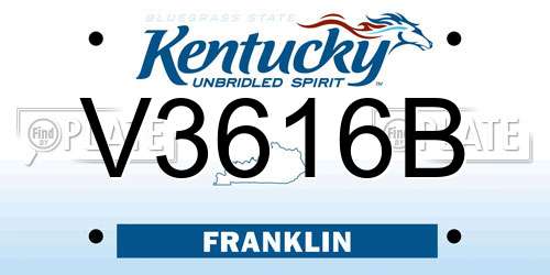 V3616B Kentucky License Plate