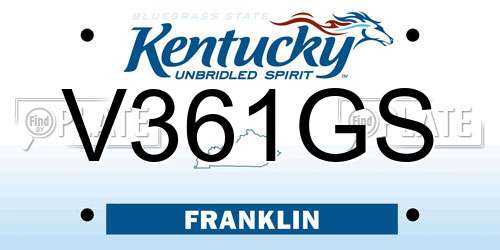 V361GS Kentucky License Plate