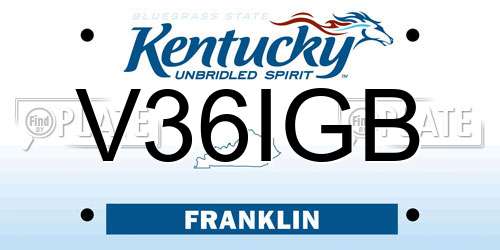V36IGB Kentucky License Plate