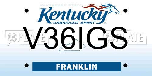 V36IGS Kentucky License Plate