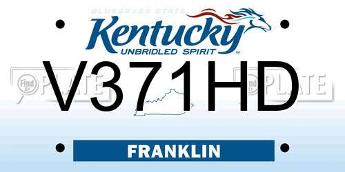 V371HD Kentucky License Plate