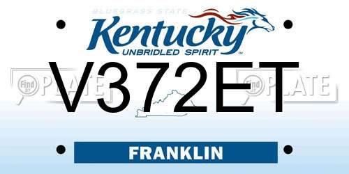 V372ET Kentucky License Plate