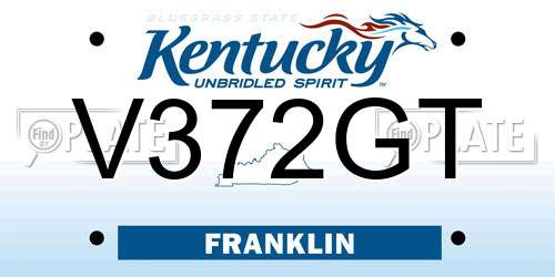 V372GT Kentucky License Plate