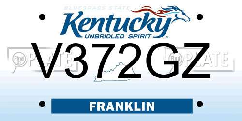 V372GZ Kentucky License Plate