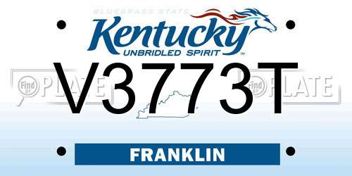 V3773T Kentucky License Plate