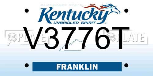 V3776T Kentucky License Plate