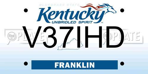 V37IHD Kentucky License Plate