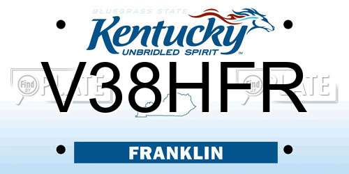 V38HFR Kentucky License Plate
