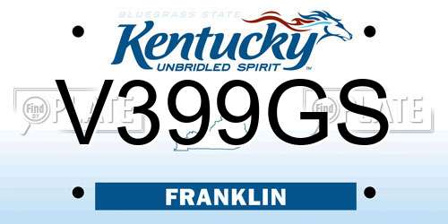 V399GS Kentucky License Plate