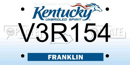 V3R154 Kentucky License Plate