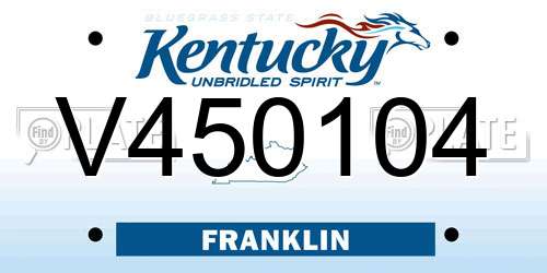 V450104 Kentucky License Plate