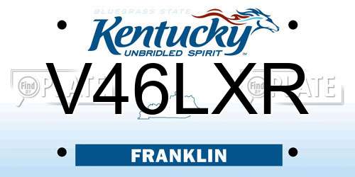 V46LXR Kentucky License Plate