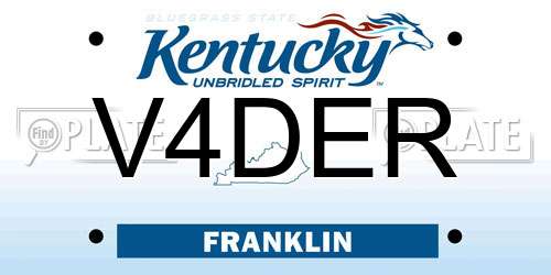 V4DER Kentucky License Plate