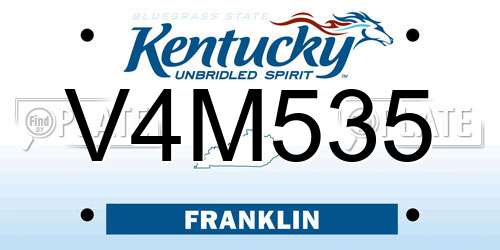 V4M535 Kentucky License Plate