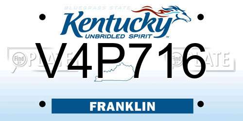 V4P716 Kentucky License Plate