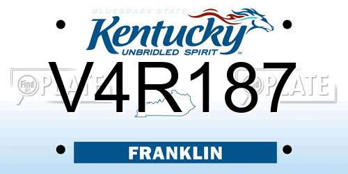 V4R187 Kentucky License Plate