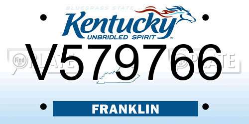 V579766 Kentucky License Plate