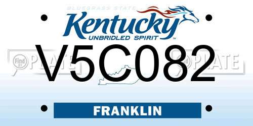 V5C082 Kentucky License Plate