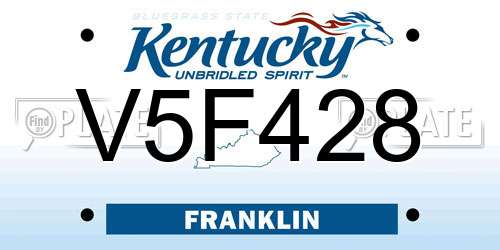 V5F428 Kentucky License Plate