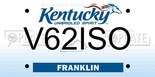V62ISO Kentucky License Plate