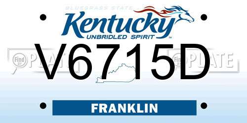 V6715D Kentucky License Plate