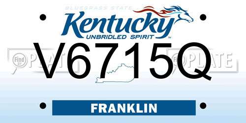 V6715Q Kentucky License Plate